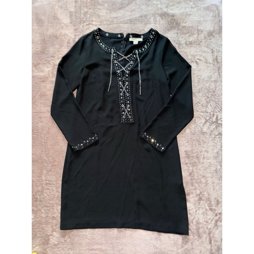 Michael Kors Women's Pullover Black Dress with Chainโ Size M
